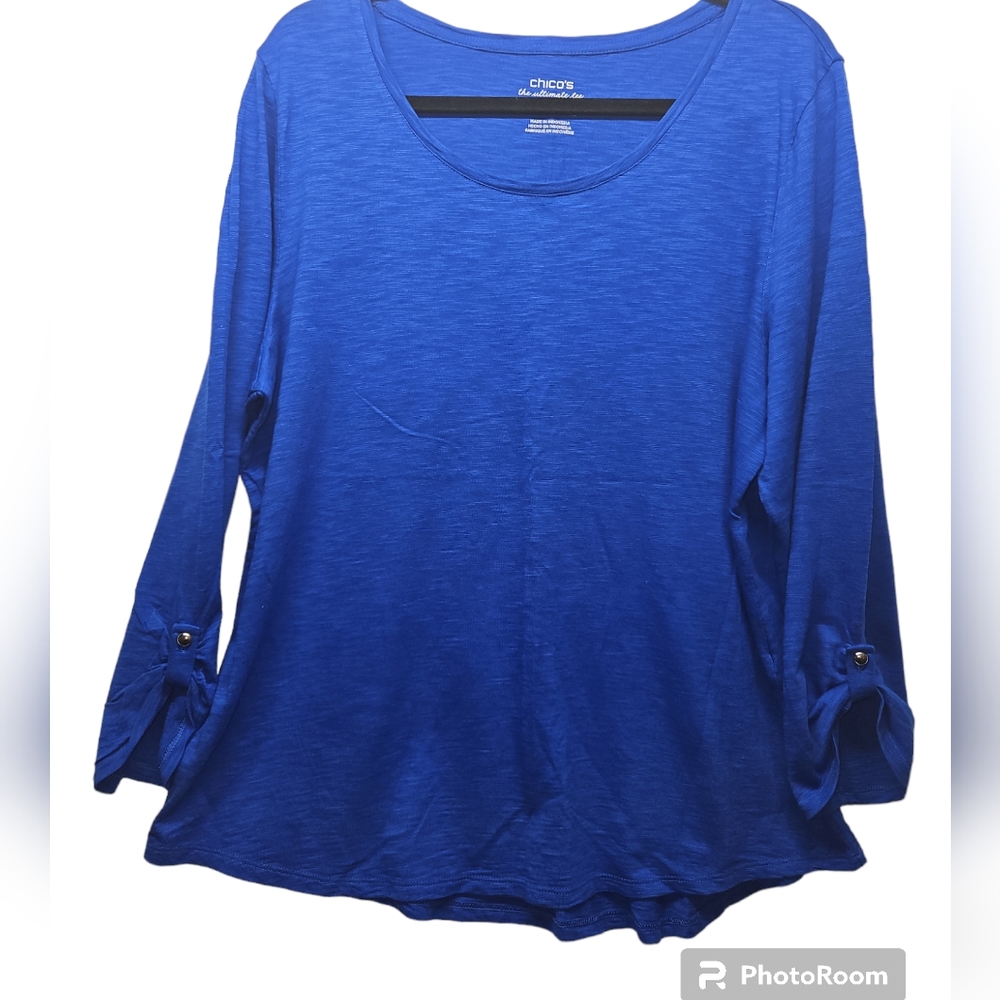 Chico's The Ultimate Tee Rolled Tab Size 3 NWOT
